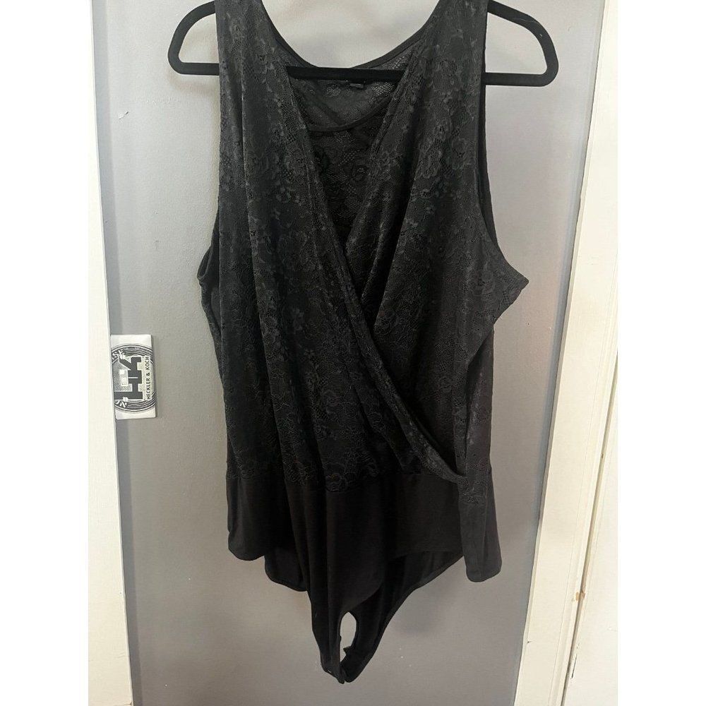 Torrid size 4 sleeveless black lace one piece bodysuit